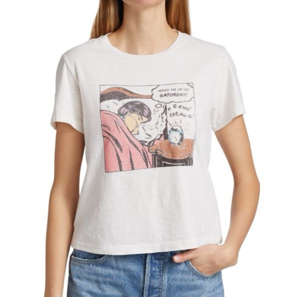 NWT Re/Done "Wake Me Up On Saturday!" Classic Tee